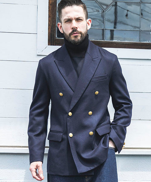MR.OLIVE / PREMIUM WOOL SAXONY / BOUBLE BREASTED BLAZER ミスターオリーブ/プレミアムウールサキソニー / ダブルブレスト ブレザー
